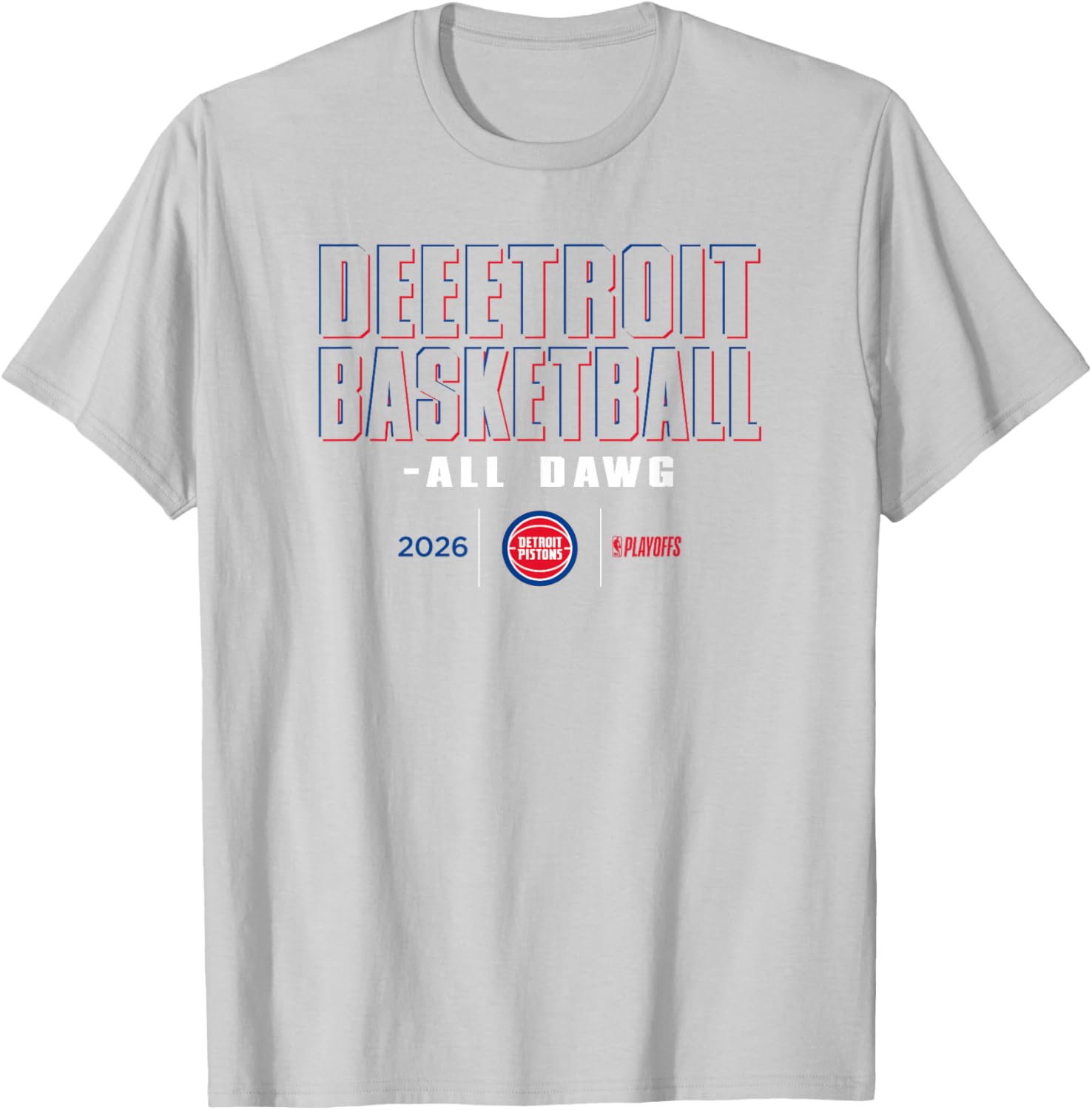 NBA 2026 Playoffs Mantra Pistons Shadow Realm T-Shirt - T-Shirt | Ash