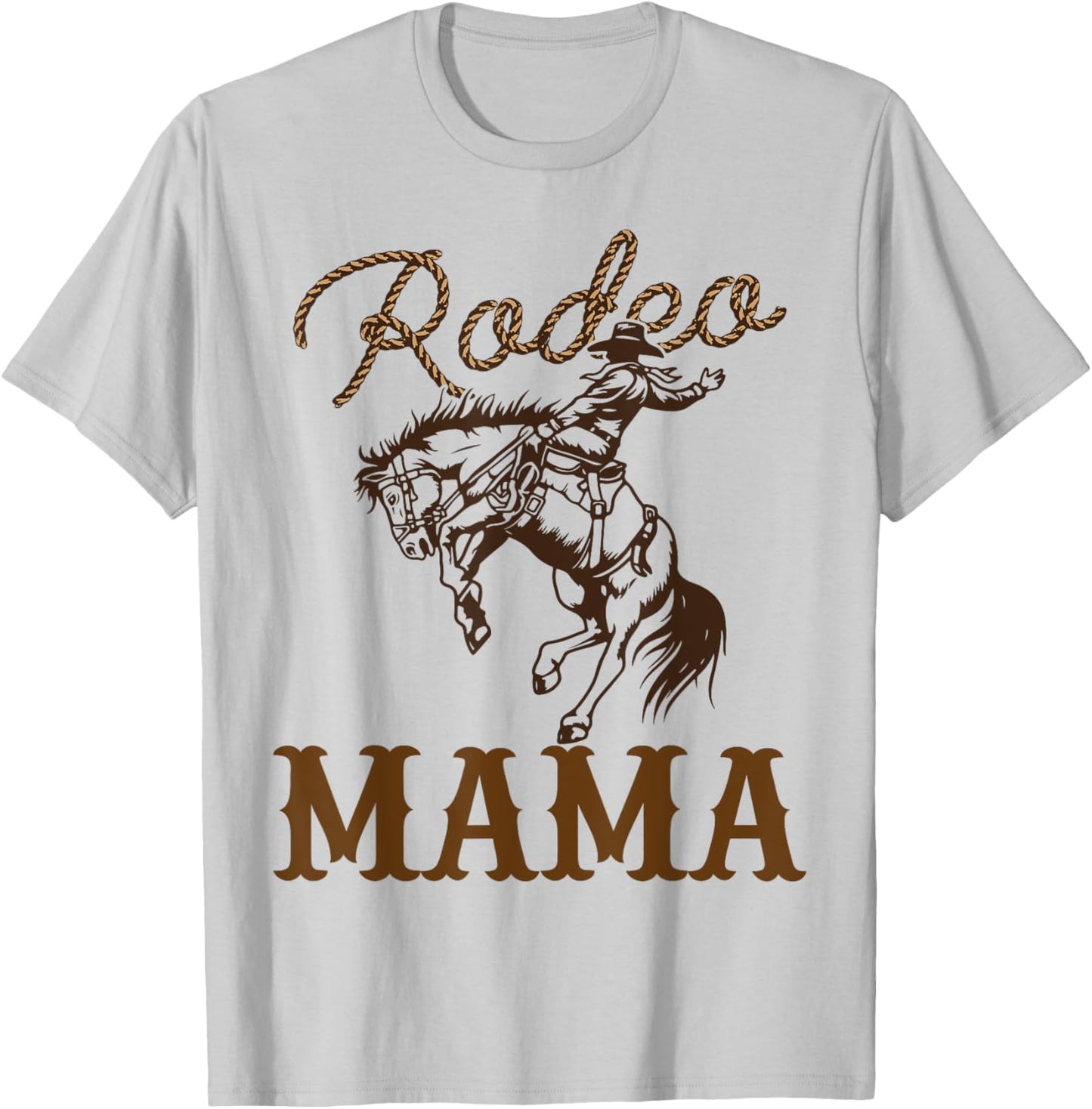 Mama Birthday Cowboy Cowgirl Western Rodeo Mom Bday Party T-Shirt - T-Shirt | Ash