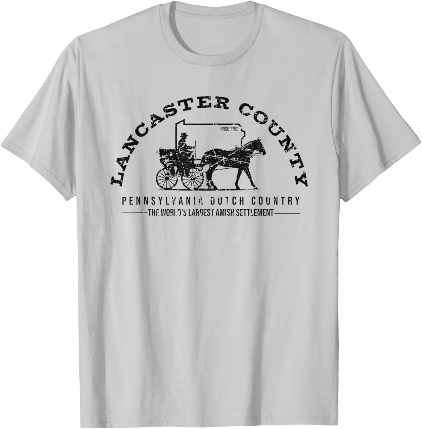 Honor the Amish & Apparel -Amish Themed Retro Vintage Grey - Small T-Shirt - T-Shirt | Ash