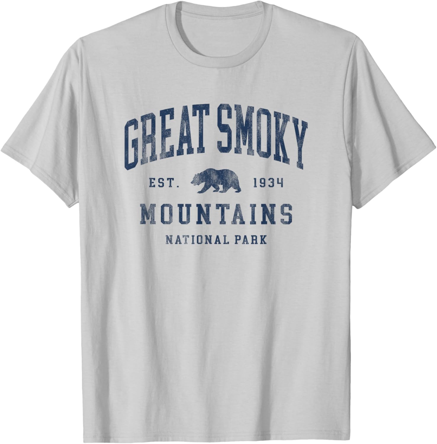 Retro Great Smoky Mountains National Park Hiking T-Shirt - T-Shirt | Ash