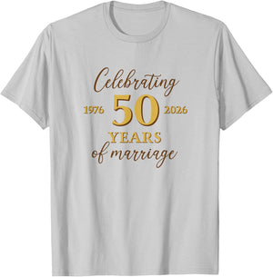 Funny 50 Years of Marriage 1976 50th Wedding Anniversary T-Shirt - T-Shirt | Ash