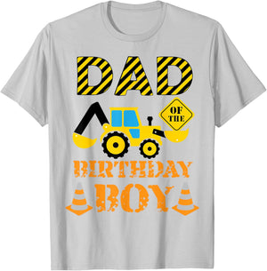 Dad of The Birthday Boy Construction Son Birthday Father T-Shirt - T-Shirt | Ash