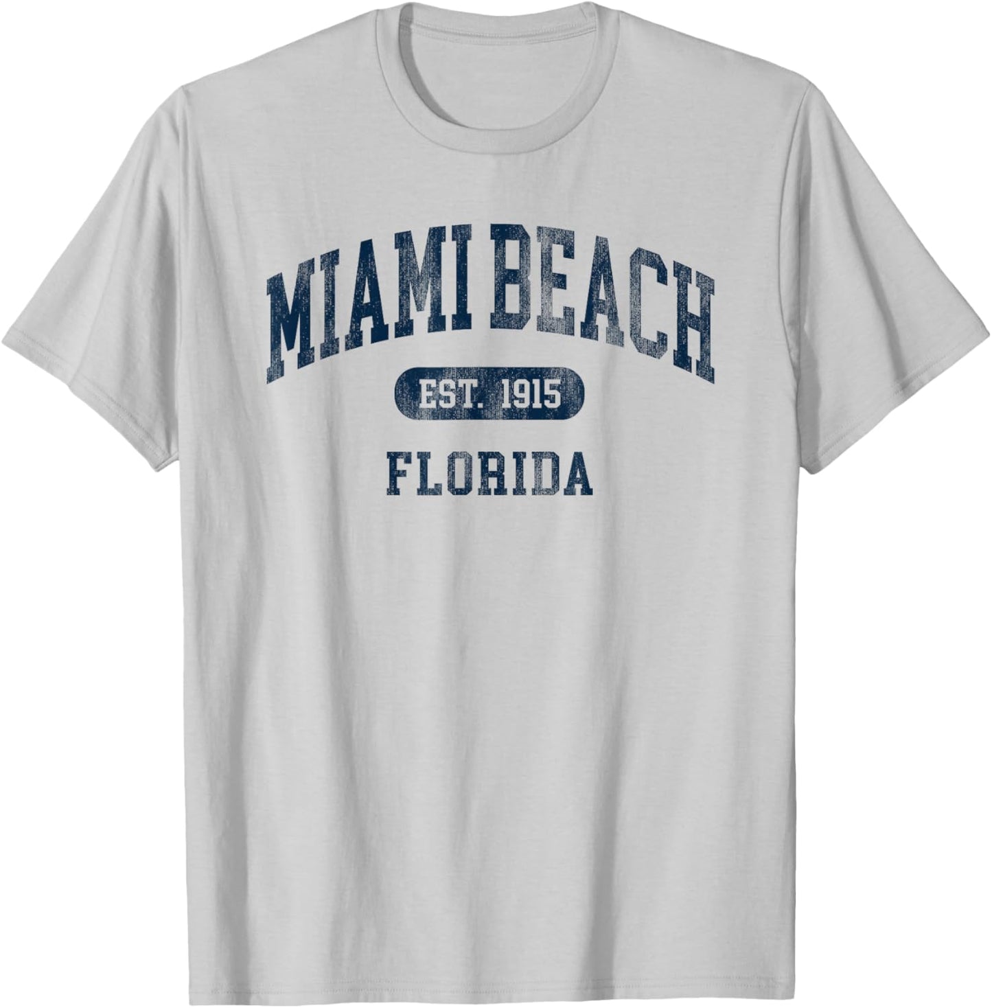 Miami Beach Florida Retro Preppy Throwback Vacation Souvenir T-Shirt - T-Shirt | Ash