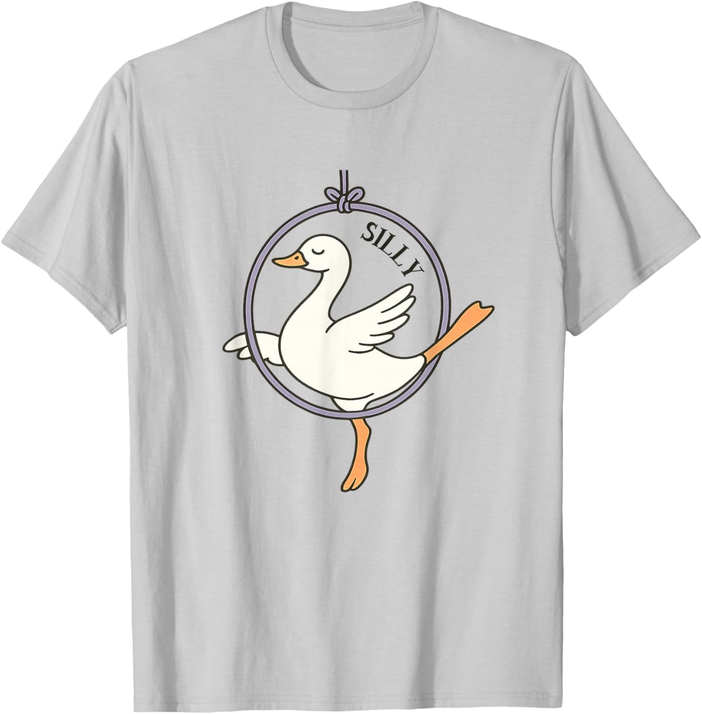 Aerialist Aerial Hoop Silk Silly Goose Funny Circus Artist T-Shirt - T-Shirt | Ash