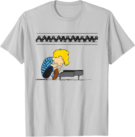 Peanuts Schroeder At The Piano T-Shirt - T-Shirt | Ash