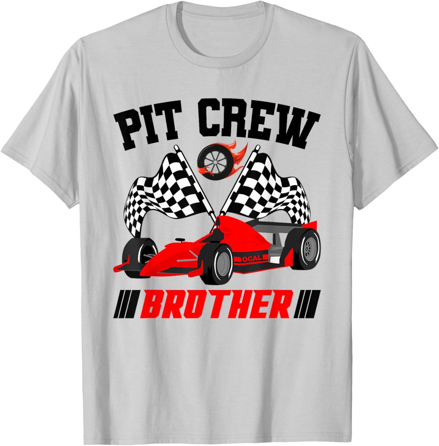 Brother Pit Crew Race Birthday Party Racing Matching Family T-Shirt - T-Shirt | Ash