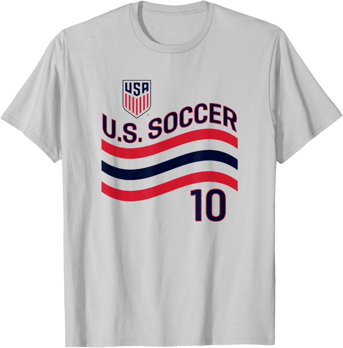 Christian Pulisic 10 White USMNT Officially Licensed T-Shirt - T-Shirt | Ash