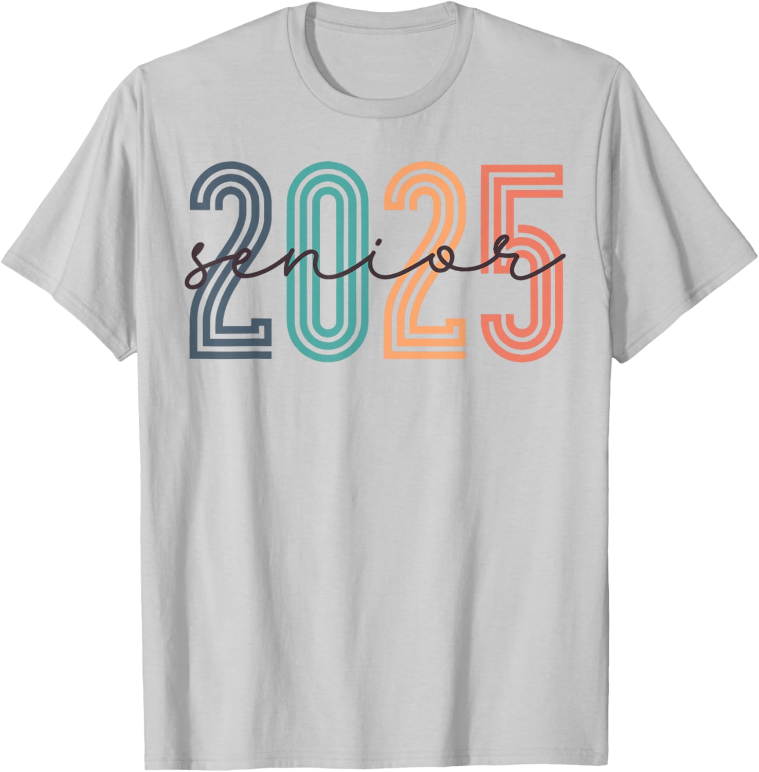 Senior 2025 Class Of 2025 Back To School Retro Graduation T-Shirt - T-Shirt | Ash