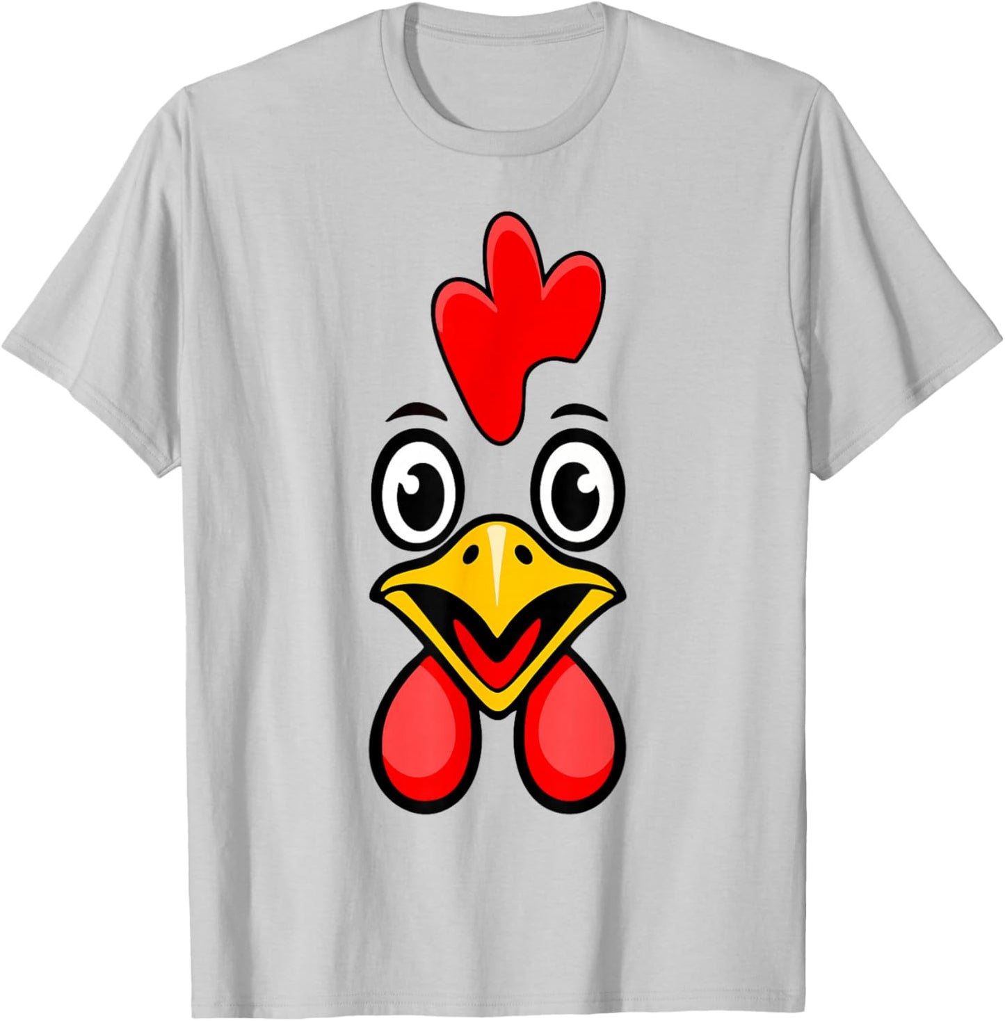 Chicken Shirt Adult Kids Men Women Chicken Face T Shirt T-Shirt - T-Shirt | Ash
