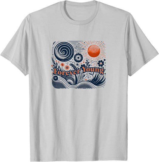 Forever Young Vintage Graphic T-Shirt - T-Shirt | Ash
