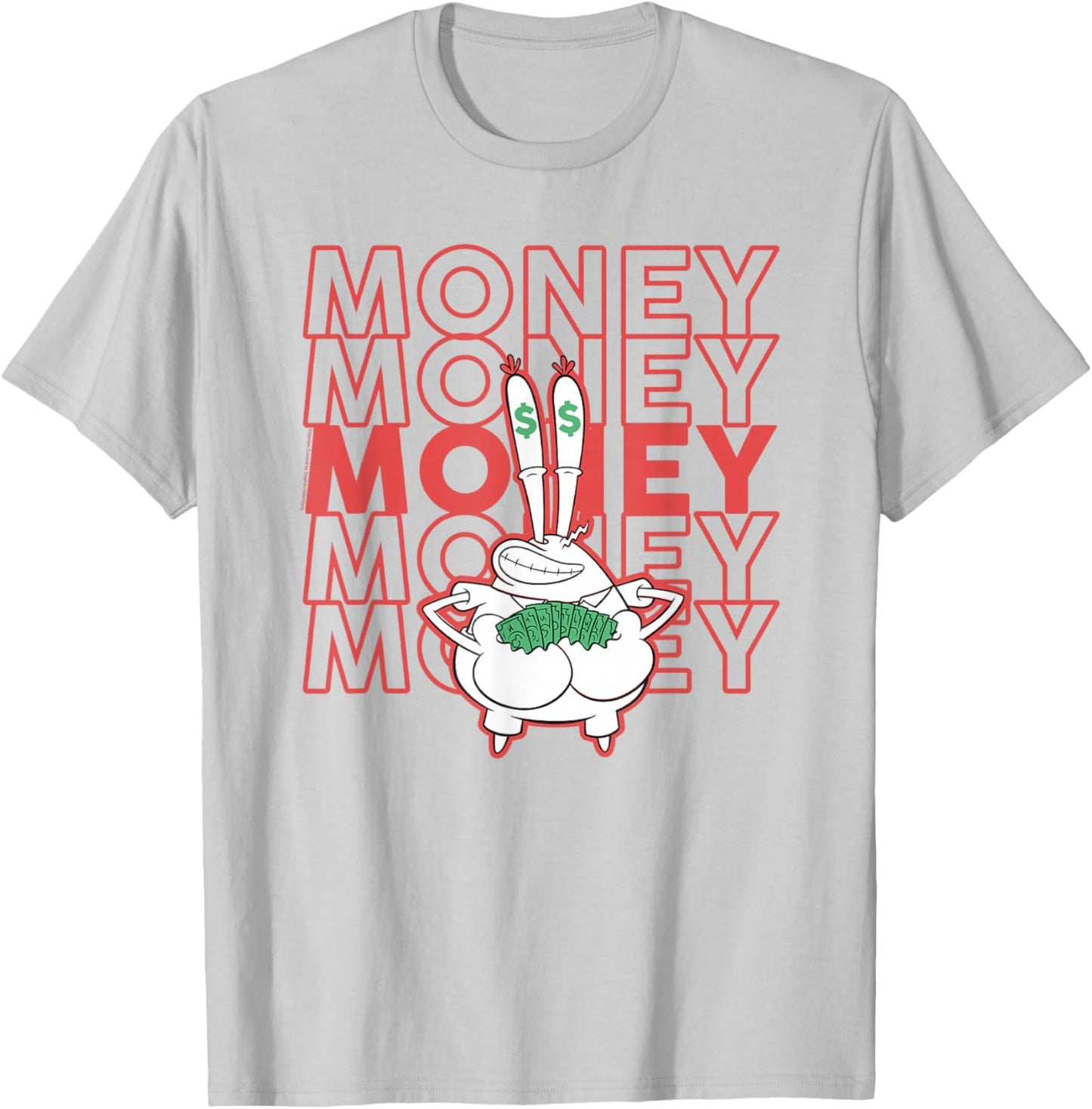 Spongebob Squarepants Mr. Krabs Money Stack T-Shirt - T-Shirt | Ash