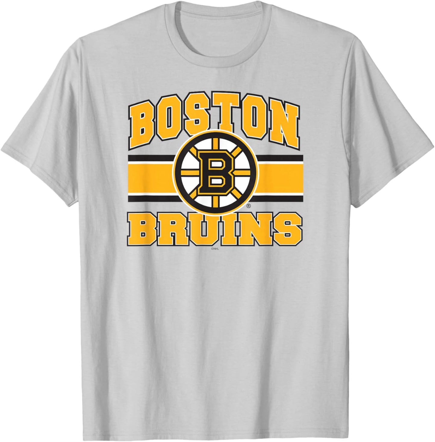 Boston Bruins Stripe Gray Officially Licensed T-Shirt - T-Shirt | Ash