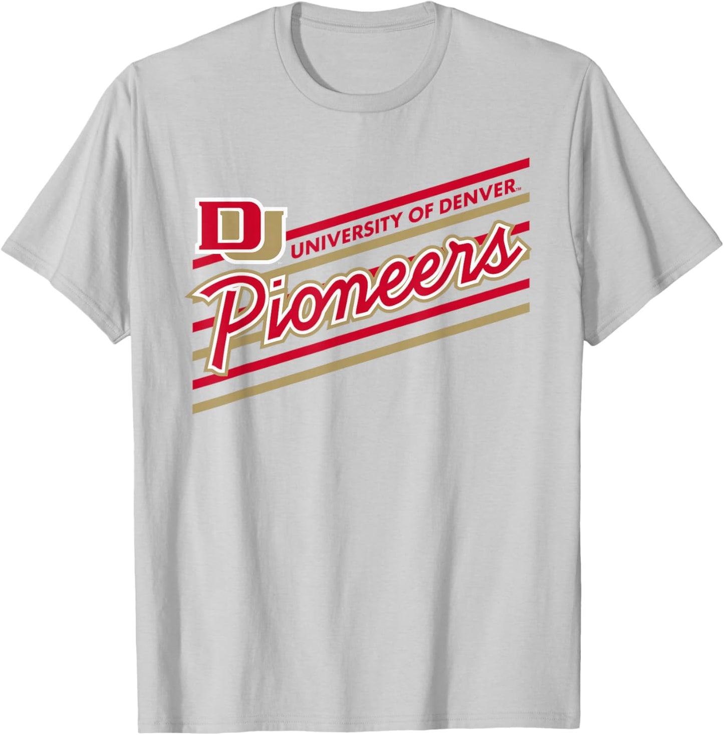 Denver Pioneers Retro Performer Gray Officially Licensed T-Shirt - T-Shirt | Ash
