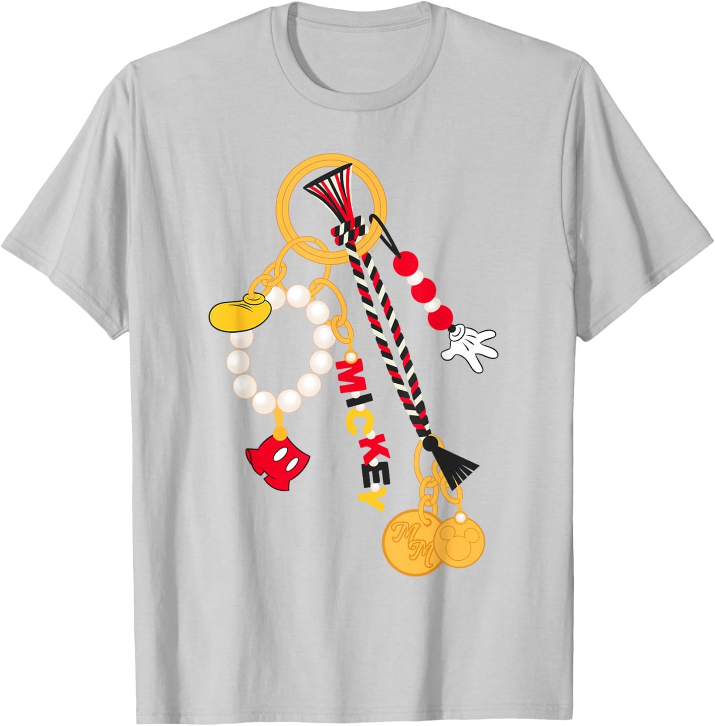 Disney Mickey Mouse Matching Fashion Bag Charm T-Shirt - T-Shirt | Ash