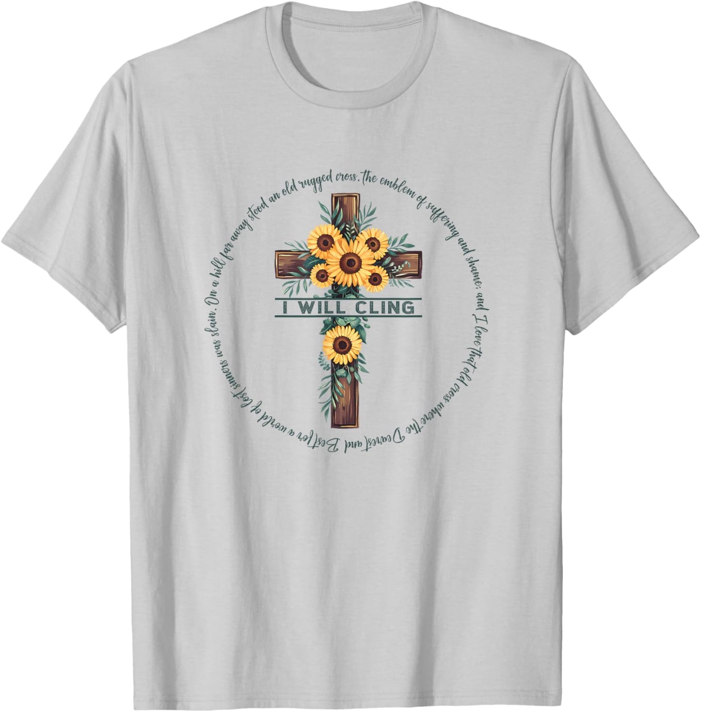 The Old Rugged Cross Christian Gift T-Shirt - T-Shirt | Ash