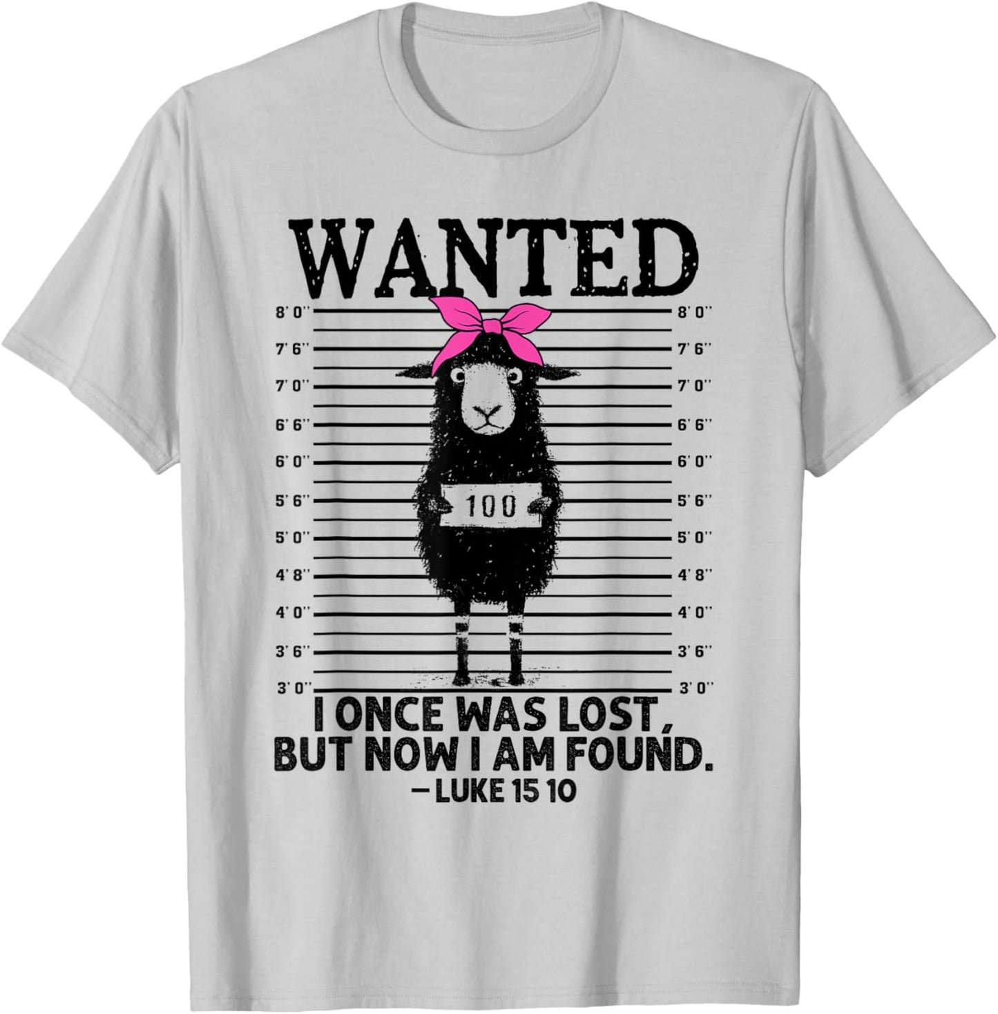 Christian, Lost Sheep Jesus, Wanted I Once Was Lost T-Shirt - T-Shirt | Ash