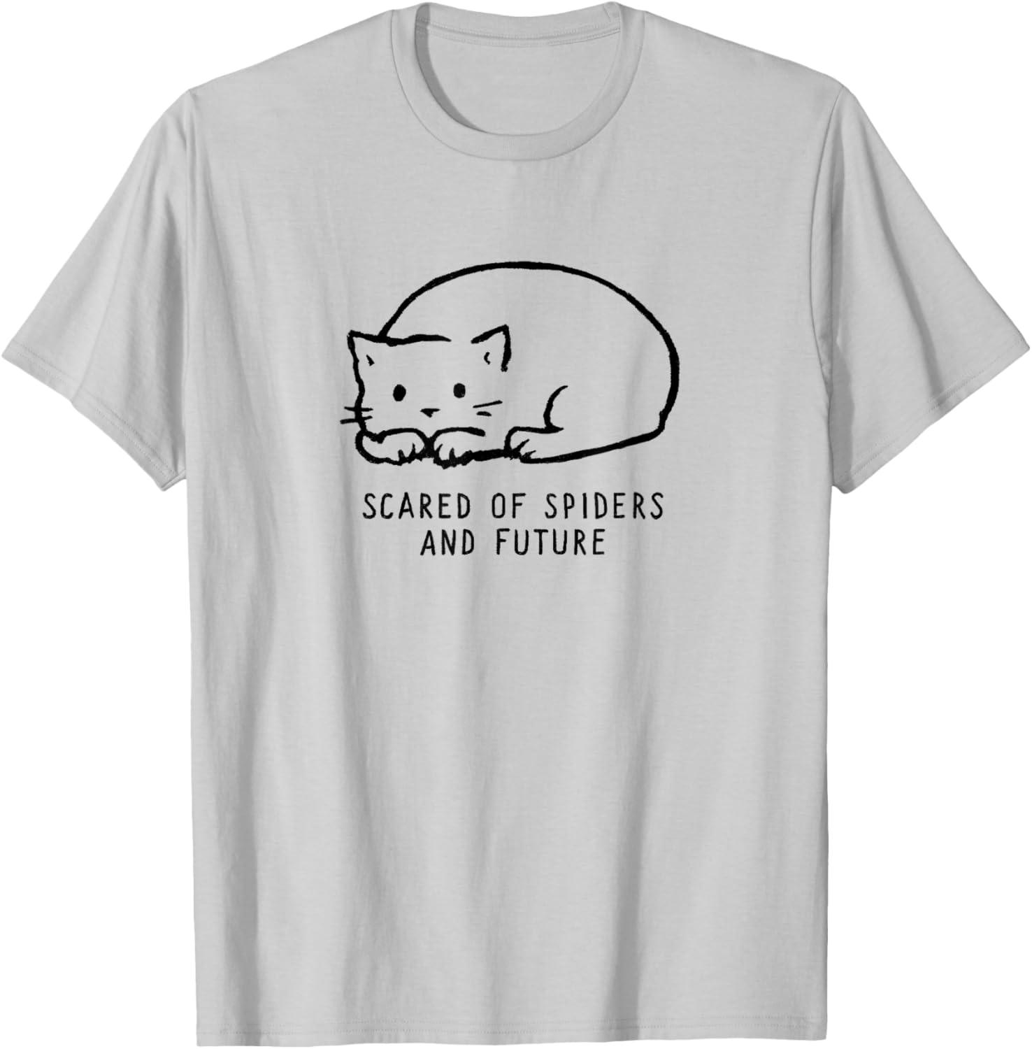 Threadless Fox Shiver Scared of Spiders And Future Graphic T-Shirt - T-Shirt | Ash