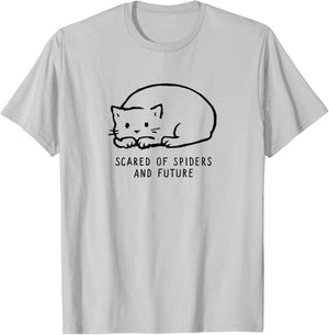 Threadless Fox Shiver Scared of Spiders And Future Graphic T-Shirt - T-Shirt | Ash