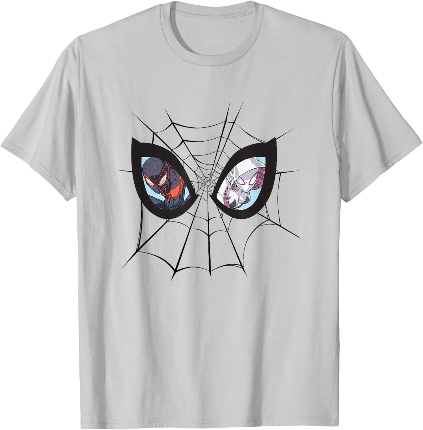 Marvel Comics Spider-Man Miles Morales Ghost Spider Eye Mask T-Shirt - T-Shirt | Ash