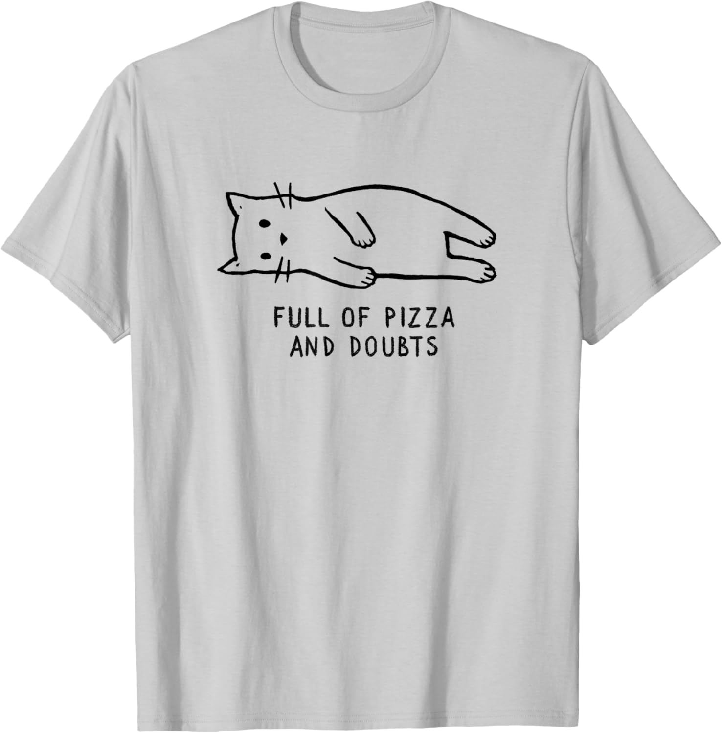 Threadless Fox Shiver Full Of Pizza And Doubts Graphic T-Shirt - T-Shirt | Ash