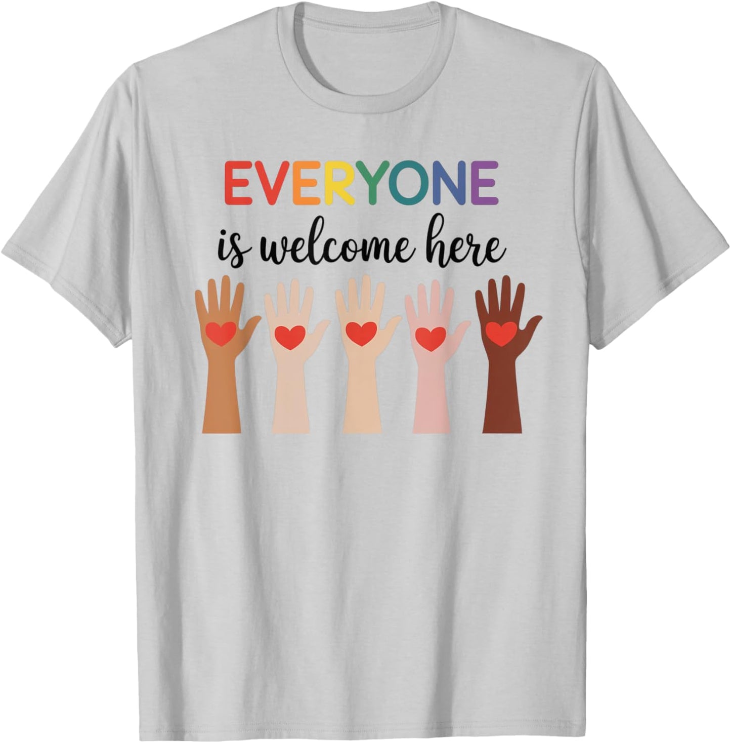 Everyone Is Welcome Here Idaho Teacher T-Shirt - T-Shirt | Ash