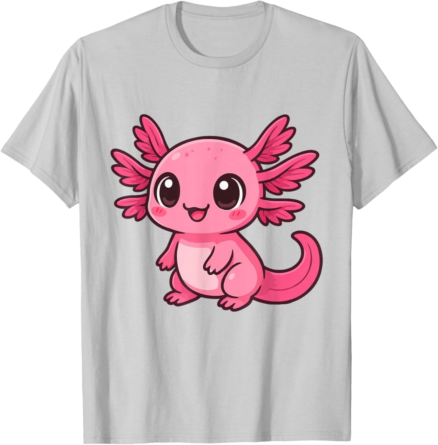 Cute Kawaii Pink Axolotl for Axolotl Lovers Girls Kids T-Shirt - T-Shirt | Ash