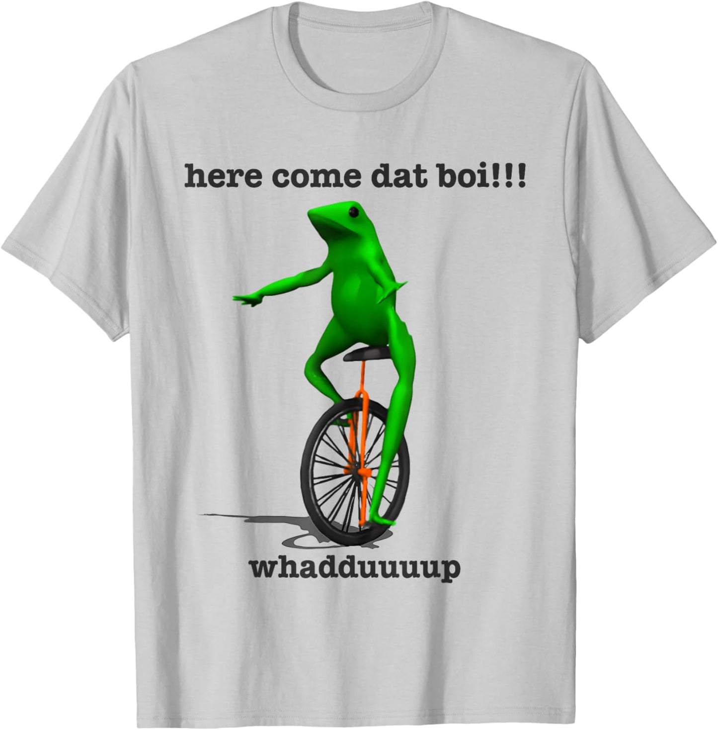 Dat Boi Waddup Meme Reset Funny Frog Riding Unicycle T-Shirt - T-Shirt | Ash