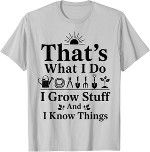 Funny Plant Growing Stuff Humor Gardening Lady Plants mom T-Shirt - T-Shirt | Ash