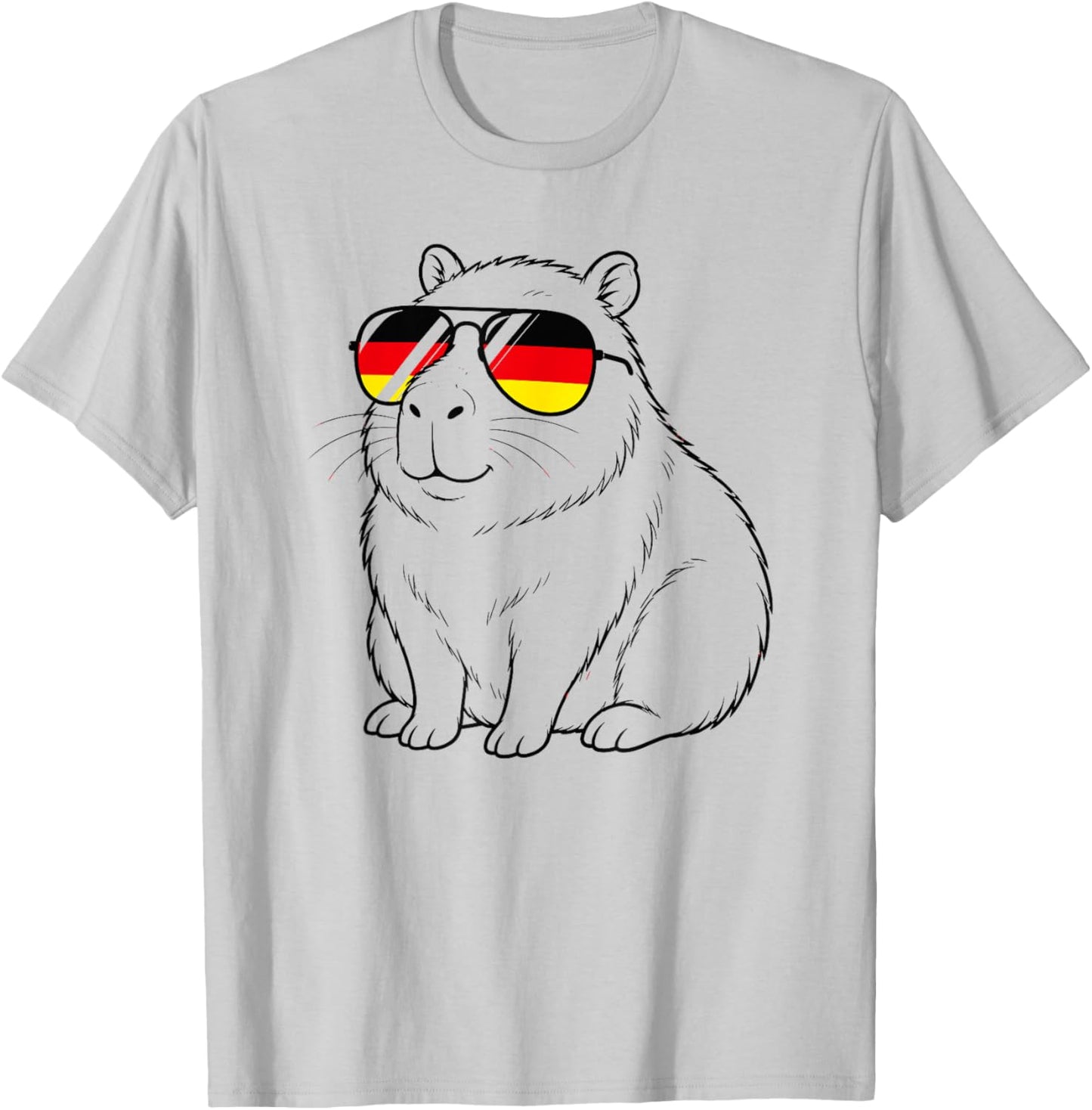 Deutsche Flagge Capybara deutsch Deutschland Wasserschweine T-Shirt - T-Shirt | Ash