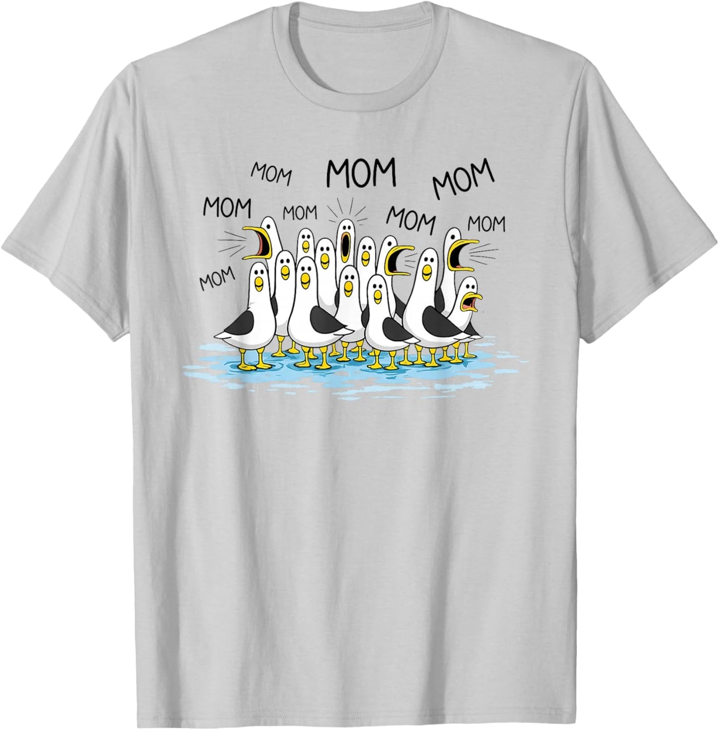 Mom Funny Seagull Mama Seagulls Mothers Day T-Shirt - T-Shirt | Ash