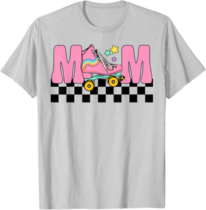 Mom Rolling Into Birthday Roller Skating Family Matching T-Shirt - T-Shirt | Ash