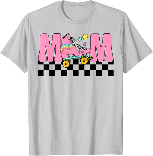 Mom Rolling Into Birthday Roller Skating Family Matching T-Shirt - T-Shirt | Ash