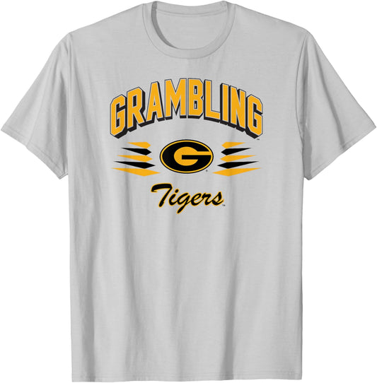 Grambling Tigers Retro Diamond White Officially Licensed T-Shirt - T-Shirt | Ash