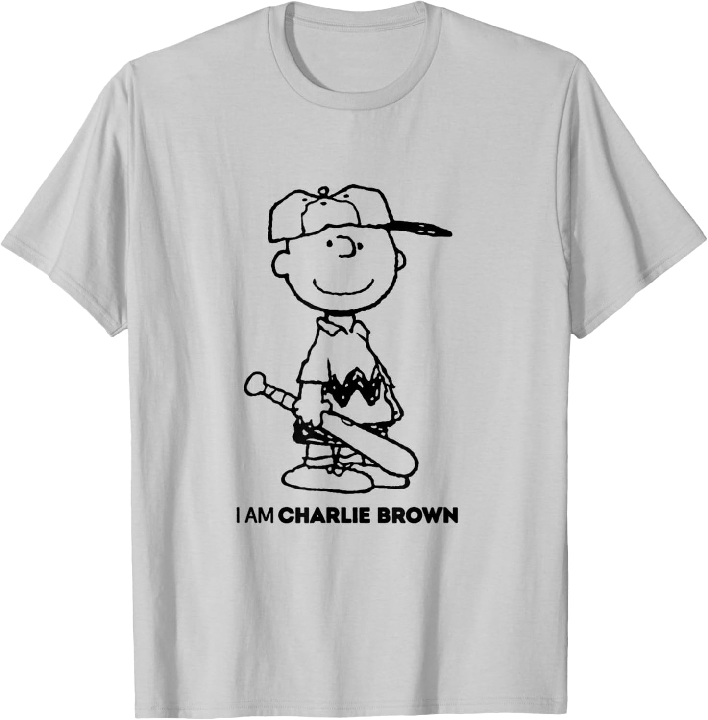 Peanuts I Am Charlie Brown Black Text T-Shirt - T-Shirt | Ash