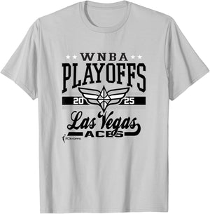 WNBA Official Las Vegas Aces 2025 Playoffs Time for Action T-Shirt - T-Shirt | Ash