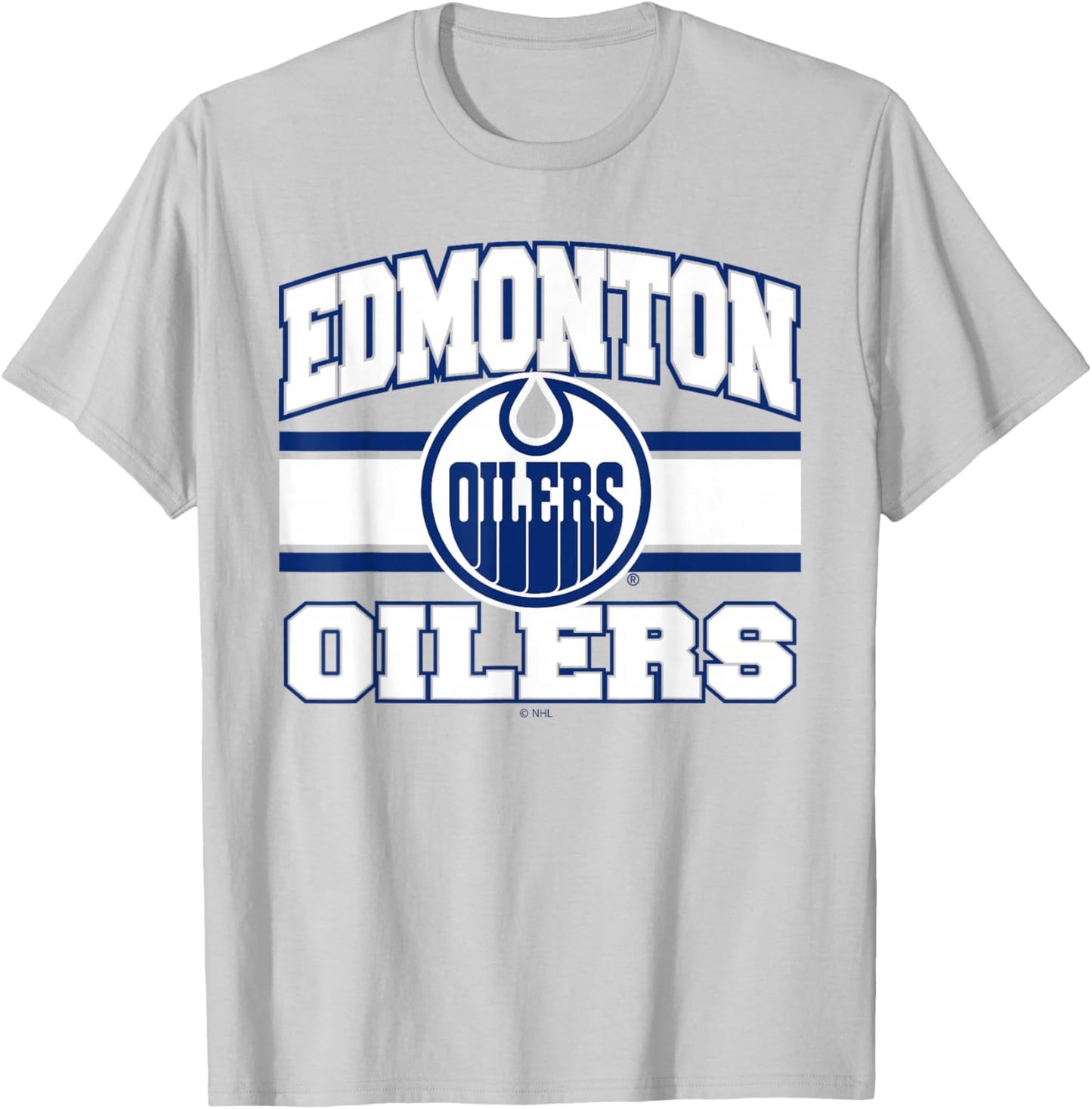 Edmonton Oilers Stripe Orange Officially Licensed T-Shirt - T-Shirt | Ash