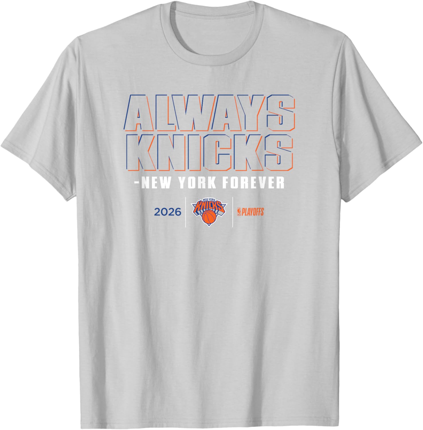 NBA 2026 Playoffs Mantra Knicks Shadow Realm T-Shirt - T-Shirt | Ash