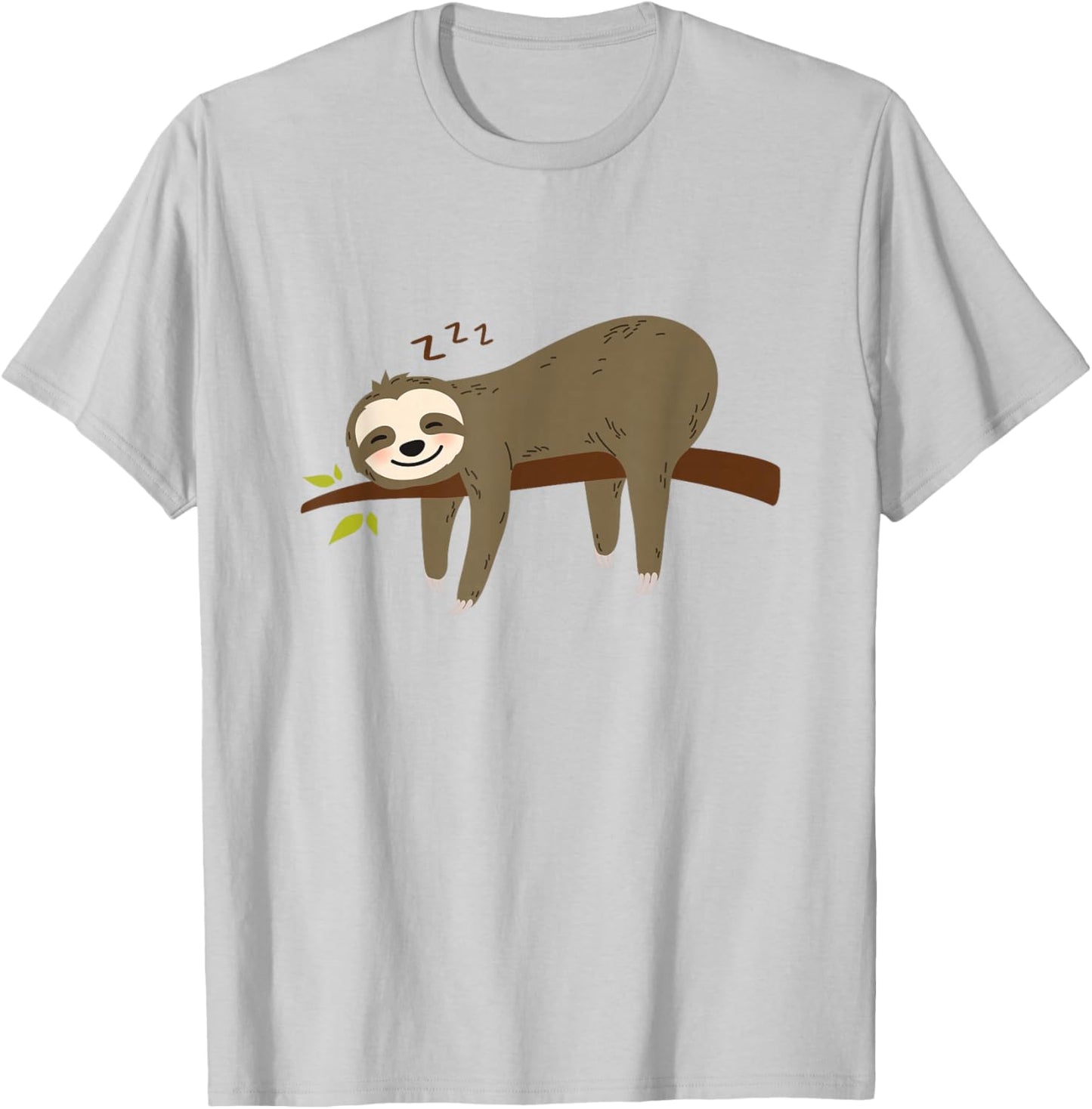 Funny Cute Pajama Sleeping Pjs Men Women Sleep Pajamas Sloth T-Shirt - T-Shirt | Ash
