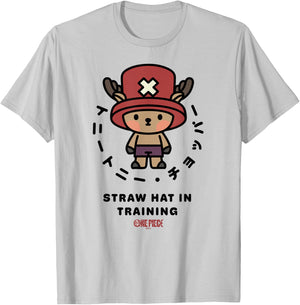 One Piece Straw Hat in Training Officially Licensed T-Shirt - T-Shirt | Ash