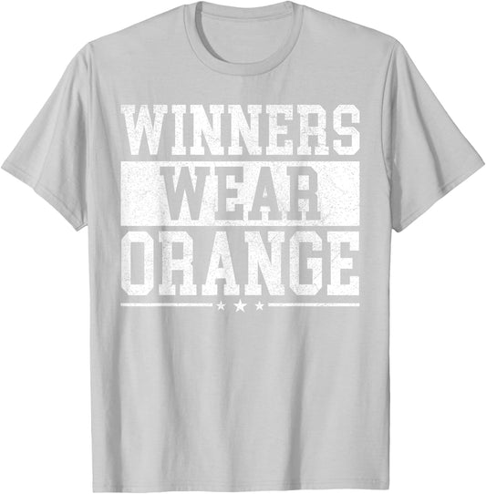 Winners Wear Orange Color War Camp Spirit Game Team Wear T-Shirt - T-Shirt | Ash