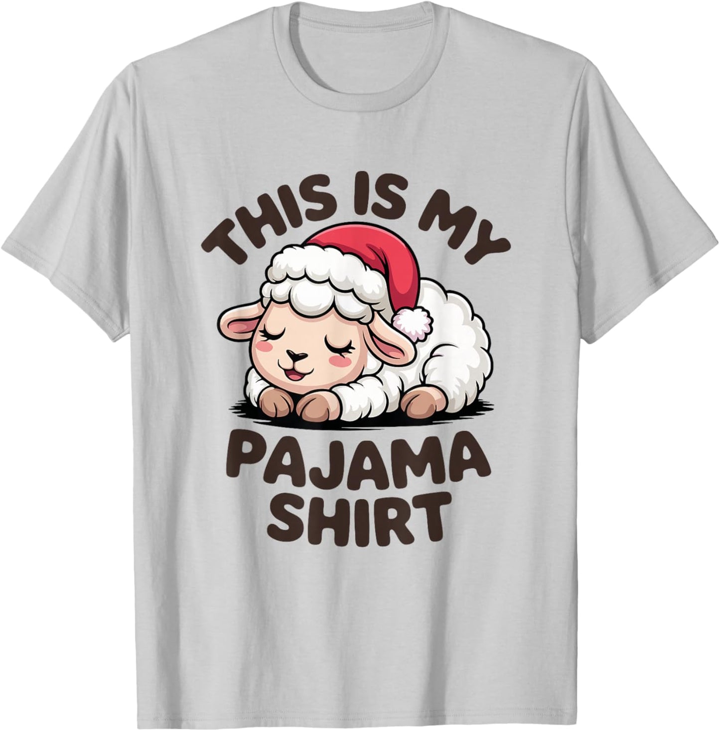 This is My Pajama Cute Lamb Christmas Pajamas T-Shirt - T-Shirt | Ash