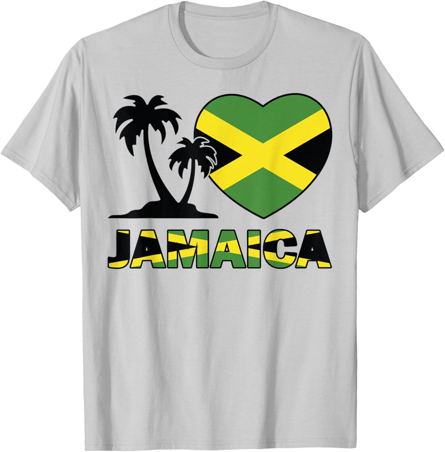 Women Jamaica-Shirt Jamaican Flag Men Kids Girl Heart I Love T-Shirt - T-Shirt | Ash