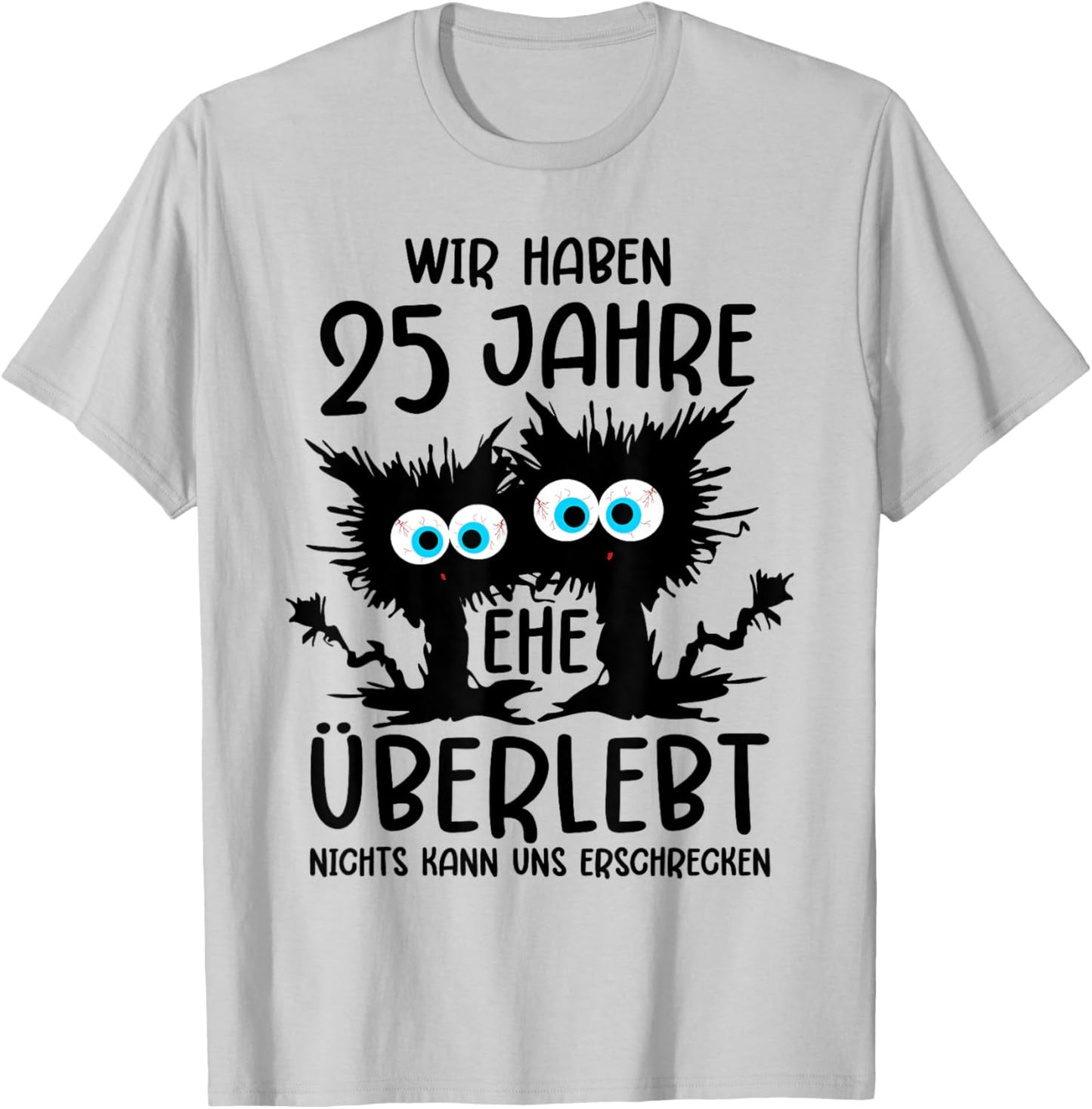25 Jahre Verheiratet Silberhochzeit 25 Hochzeitstag T-Shirt - T-Shirt | Ash