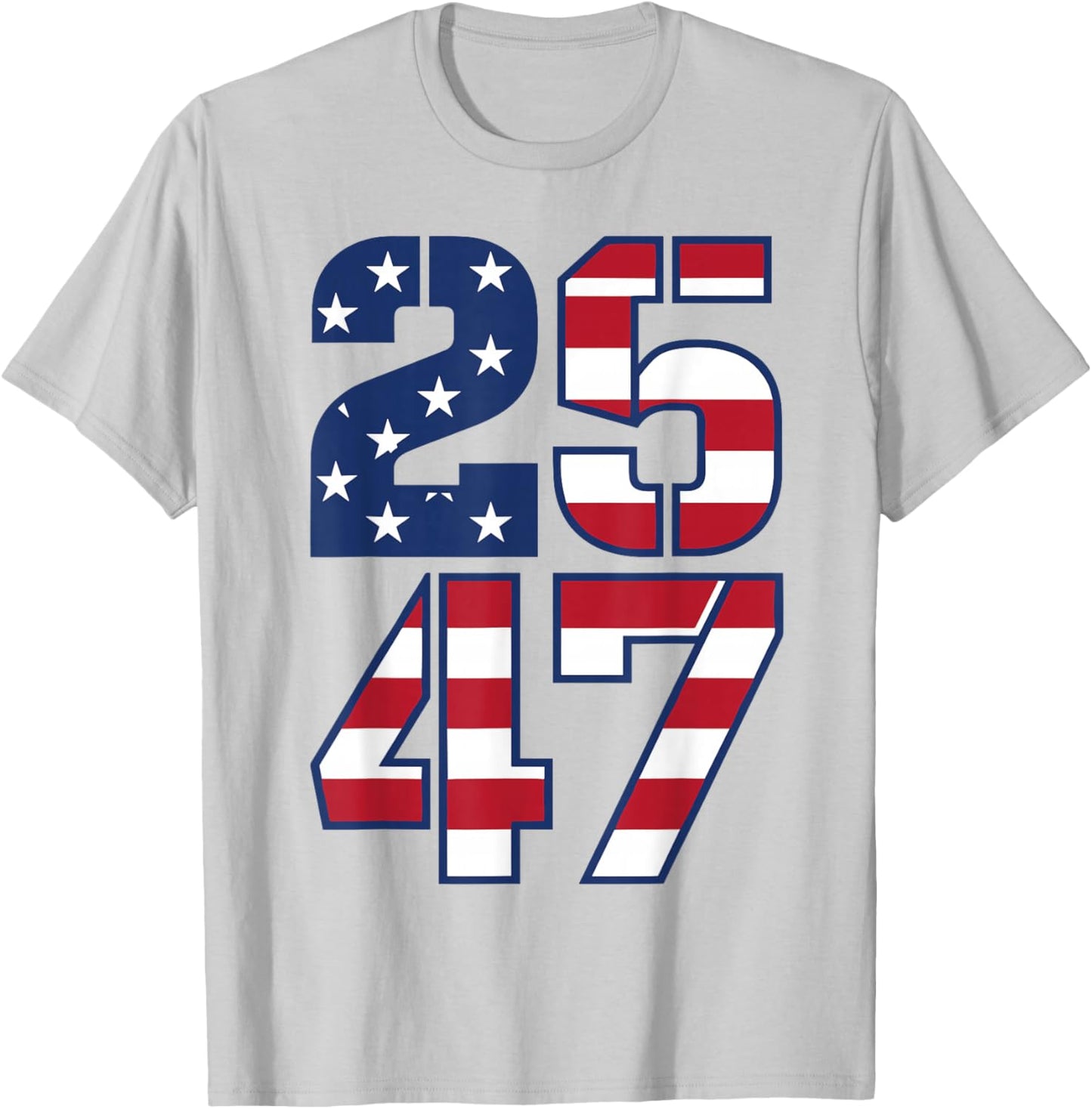 2547 Patriotic Vintage USA American Flag 25 47 T-Shirt - T-Shirt | Ash