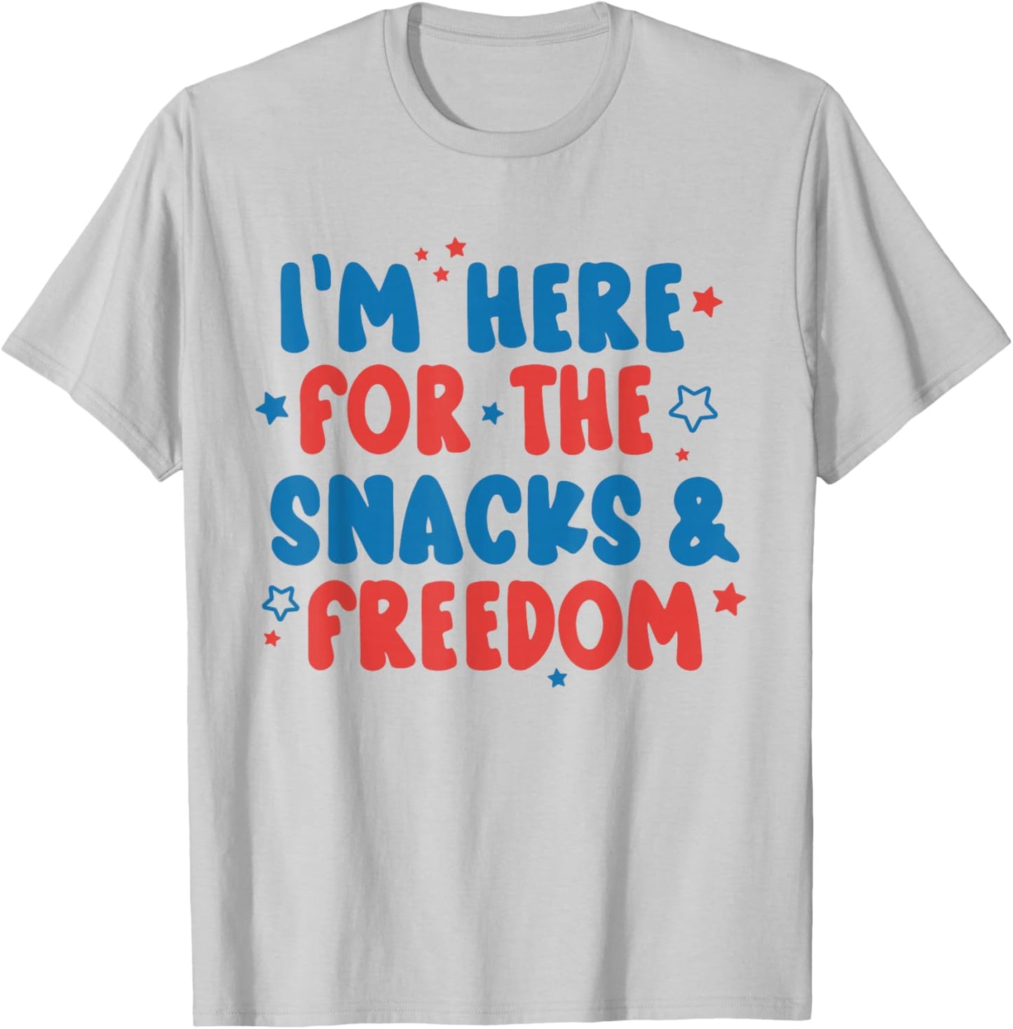 I'm Here For The Snacks And Freedom 4th Of July Boys Girls T-Shirt - T-Shirt | Ash