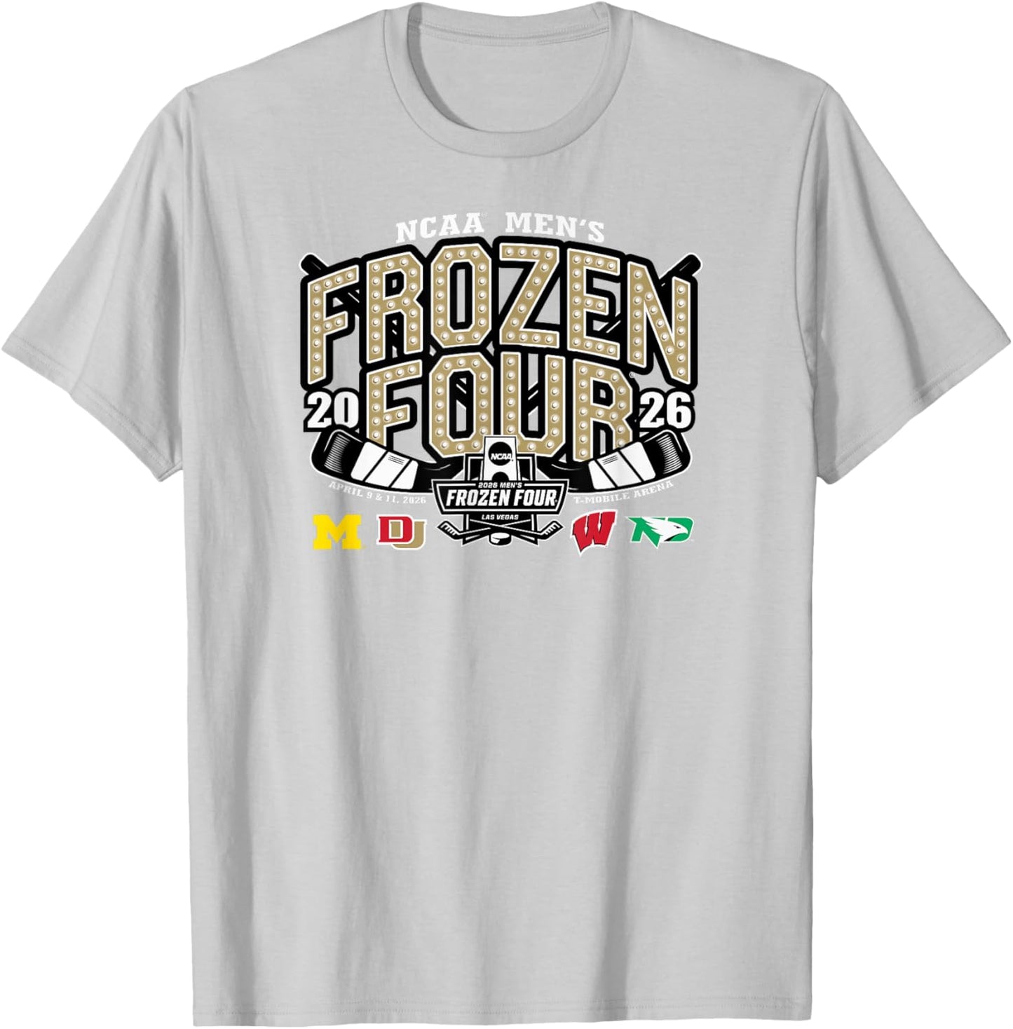 NCAA Frozen Four 2026 Men's Hockey Gray Officially Licensed T-Shirt - T-Shirt | Ash