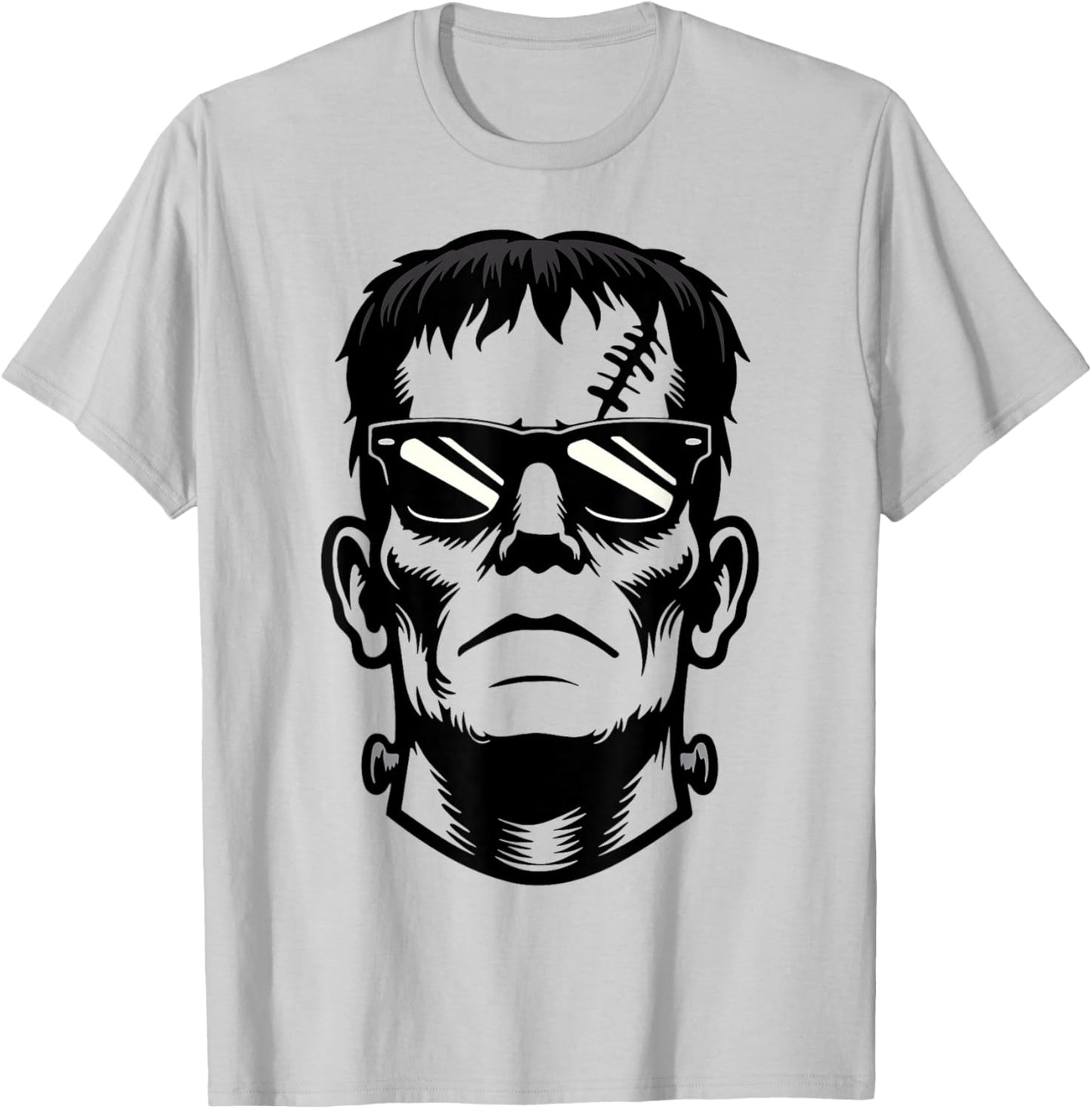 Frankenstein Monster Wearing Sunglasses Halloween Costume T-Shirt - T-Shirt | Ash