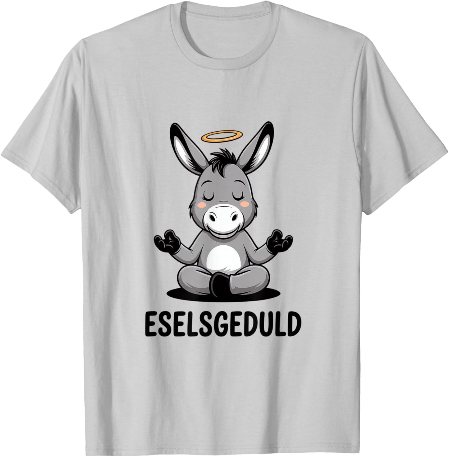 ESELSGEDULD Lustiger Meditierender Esel Yoga T-Shirt - T-Shirt | Ash