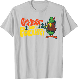 Woodsy Owl Give A Hoot Don't Pollute Classic Conservation T-Shirt - T-Shirt | Ash