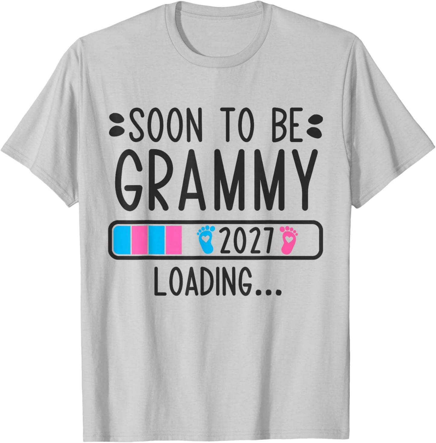 Soon to Be Grammy 2027 Loading Pregnancy Announcement 2027 T-Shirt - T-Shirt | Ash